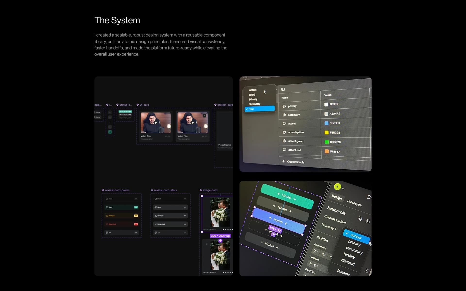 FilterPixel design system with the reusable component library and color tokens