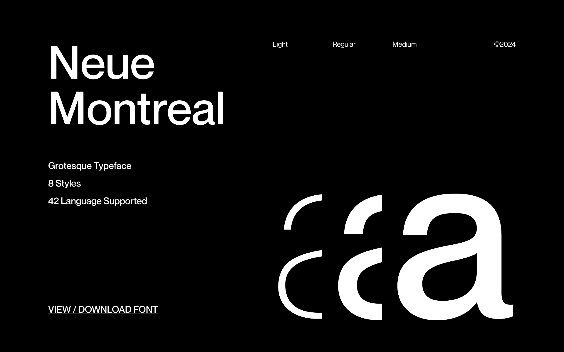 Reevv typography specimen: Neue Montreal grotesque typeface in Light, Regular, and Medium styles